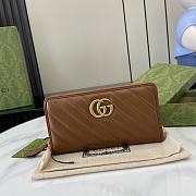 Gucci GG Marmont Full Zip Wallet Brown 19X11X2CM - 1