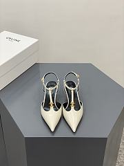 Celine sailin kitten heel pointed toe white sandals - 1