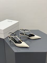 Celine sailin kitten heel pointed toe white sandals - 4