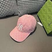 NY&Gucci Cooperation Baseball Pink Cap - 1