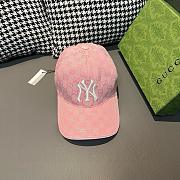 NY&Gucci Cooperation Baseball Pink Cap - 5