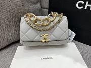 Chanel Classic Diamond Flap Bag Grey 17X8.5X11.5Cm - 1