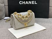 Chanel Classic Diamond Flap Bag Grey 17X8.5X11.5Cm - 6