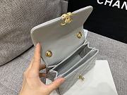 Chanel Classic Diamond Flap Bag Grey 17X8.5X11.5Cm - 4