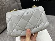 Chanel Classic Diamond Flap Bag Grey 17X8.5X11.5Cm - 3