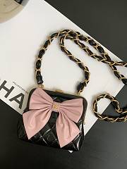 Chanel Clutch With Strap Black & Pink 12 × 13 × 4 cm  - 1