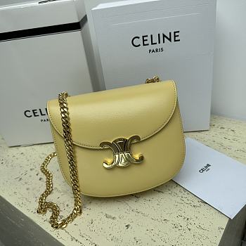 Celine Teen Besace Triomphe Shiny Cowhide Leather Chain Handbag 19 x 15 x 6 cm