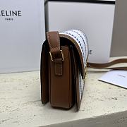 Celine Medium Striped Fabric and Calfskin Shoulder Bag 22 x 16.5 x 7 cm - 6