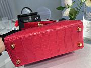 Hermes Kelly 25 Braise Matte Alligator Watermelon Red Bag 25x19x9cm - 4