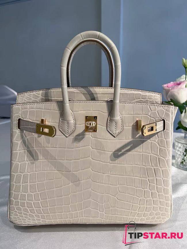 Hermes Birkin American Pearl Grey 30cm - 1