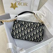 Dior Hobo Avenue Retro French Charm Blue Oplique Printed Fabric 21X13X5CM - 4