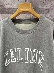 Celine Flocked Printed Sweatshirt Grey - 5