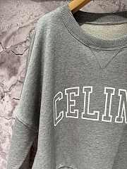 Celine Flocked Printed Sweatshirt Grey - 3