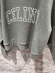 Celine Flocked Printed Sweatshirt Grey - 2