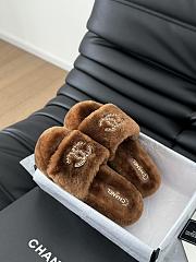 Chanel 24B new furry brown slippers - 1