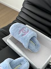 Chanel 24B new furry blue&pink slippers - 6