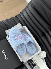 Chanel 24B new furry blue&pink slippers - 5