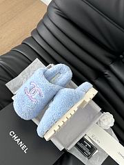 Chanel 24B new furry blue&pink slippers - 2