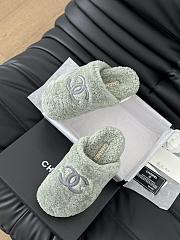 Chanel 24B new furry butter grey slippers - 6