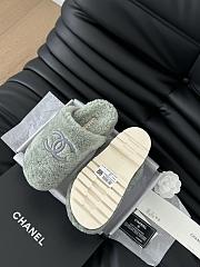 Chanel 24B new furry butter grey slippers - 4