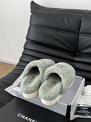 Chanel 24B new furry butter grey slippers - 2