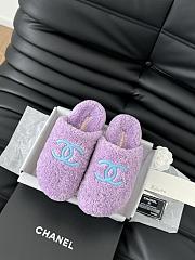 Chanel 24B new furry purple&blue slippers - 1