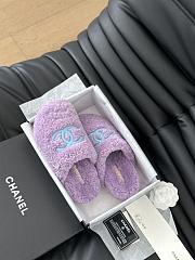 Chanel 24B new furry purple&blue slippers - 5