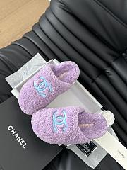 Chanel 24B new furry purple&blue slippers - 6