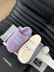 Chanel 24B new furry purple&blue slippers - 3