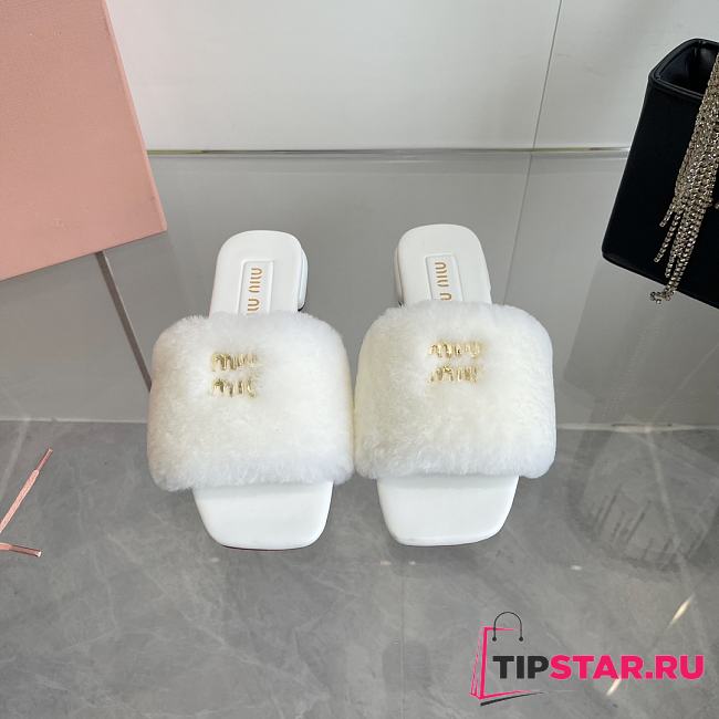 Miu Miu flat wool white slippers  - 1