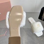 Miu Miu flat wool white slippers  - 6