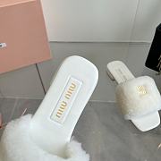 Miu Miu flat wool white slippers  - 5