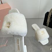 Miu Miu flat wool white slippers  - 3