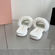 Miu Miu flat wool white slippers  - 2