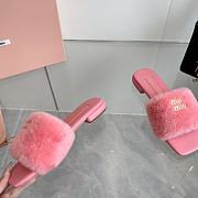 Miu Miu flat wool pink slippers - 5