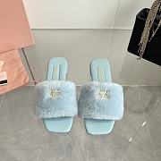 Miu Miu flat wool light blue slippers - 1