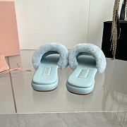 Miu Miu flat wool light blue slippers - 5