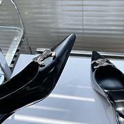 Celine 2024 new Arc de Triomphe pointed cat heel logo black sandals - 6