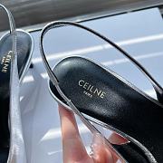 Celine 2024 new Arc de Triomphe pointed cat heel silver sandals - 2