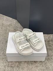 Celine Velcro White Sandals - 1