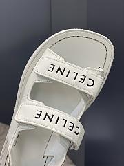 Celine Velcro White Sandals - 3