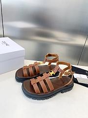 Celine thick-soled belt buckle sandals Roman brown sandals - 5