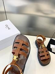 Celine thick-soled belt buckle sandals Roman brown sandals - 6