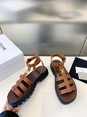 Celine thick-soled belt buckle sandals Roman brown sandals - 3