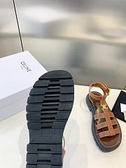 Celine thick-soled belt buckle sandals Roman brown sandals - 2