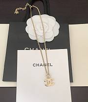 Chanel round white diamond heart necklace - 5