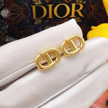 Dior new pig nose smooth CD pearl earrings