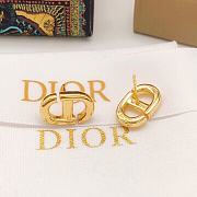 Dior new pig nose smooth CD pearl earrings - 2