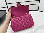 Chanel Patent Leather Shell Bag Dark Pink 22x17×6cm - 6