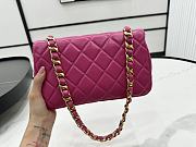 Chanel Patent Leather Shell Bag Dark Pink 22x17×6cm - 5